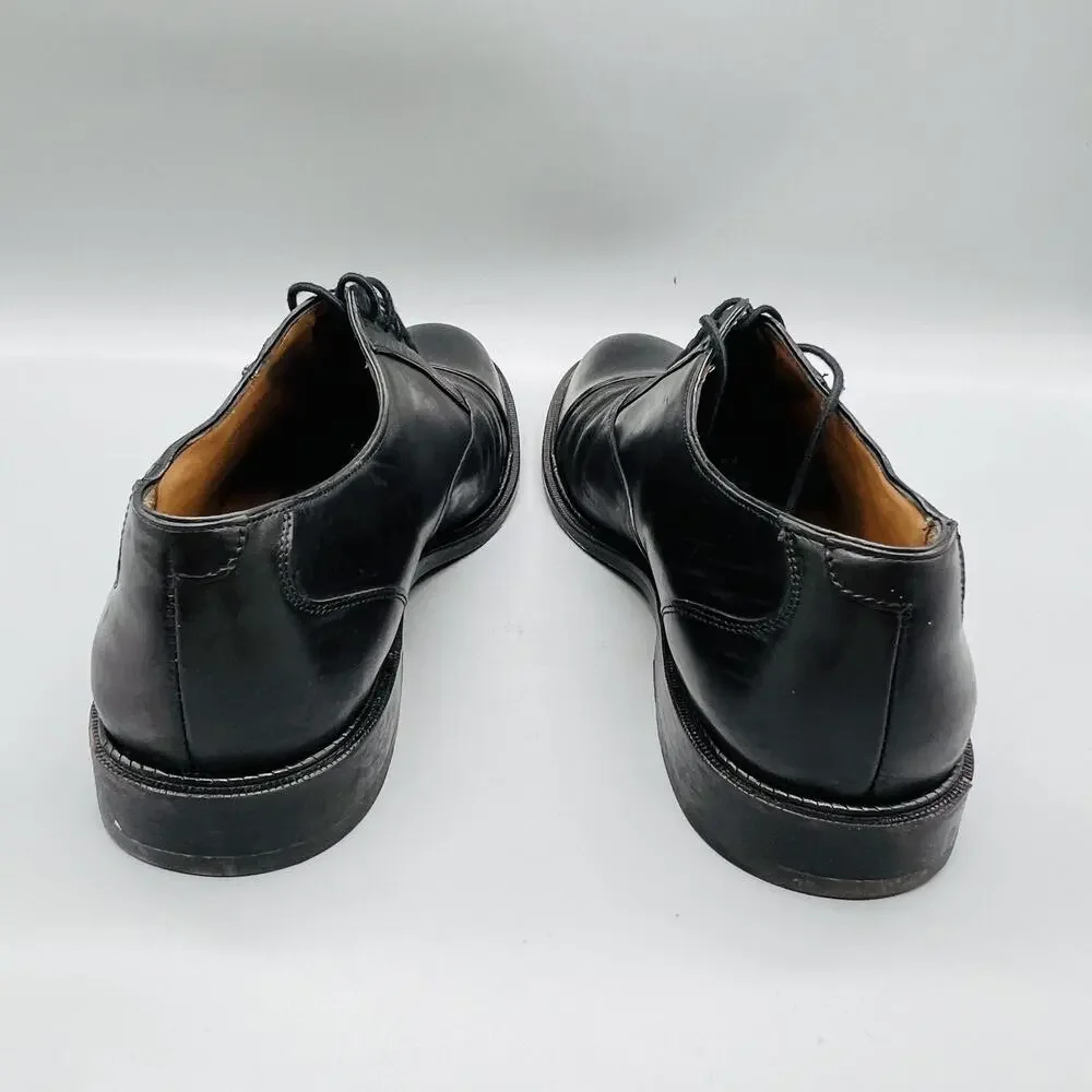 Alan Payne Shoes Mens 10.5 Black Leather Cap Toe Oxford Dress Classic Slip On